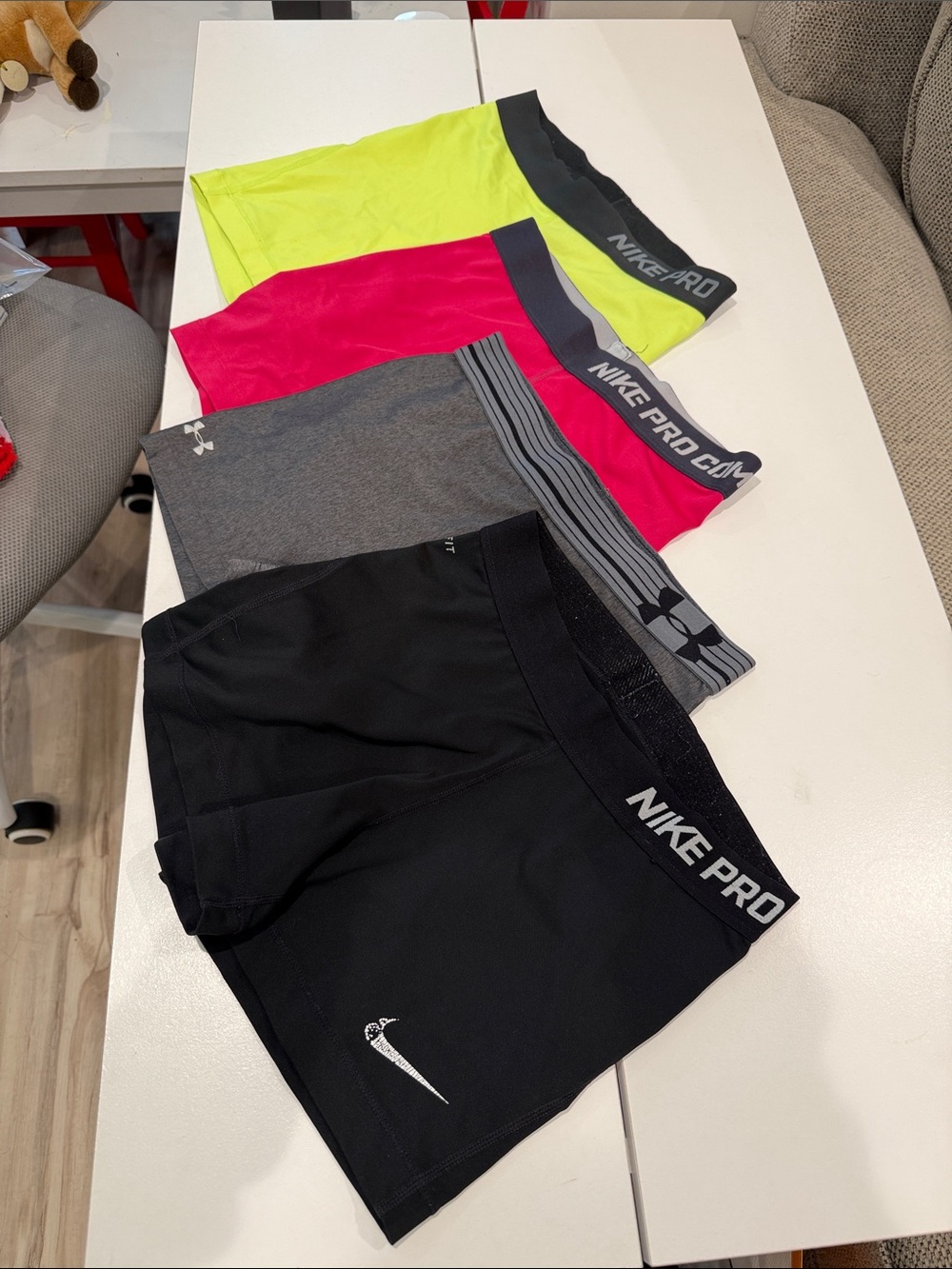 Nike pro shorts bundle Compression Shorts in Neon Yellow and Hot Pink